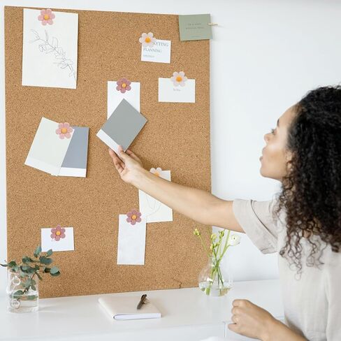 50 قطعة دبابيس دفع على شكل زهرة وردية وبيضاء لطيفة للوحة الإعلانات، لوازم لوحة الصلاة، لوحة الفلين، المكتب، المدرسة، ديكور المنزل، مسامير الإبهام للصور والخرائط وديكورات الجدران in Kuwait