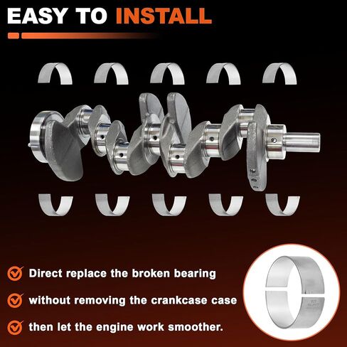 66Pcs Main and Rod Bearings with Piston Rings Set for GMC for Chevy LS Gen III IV 4.8L 5.3L Engine L20 LY5 LM7 LR4 L33 L59 LH6 LC9 LS4 LY2 LMG No.MS2199/BB253J/CB663/41859CP in Saudi Arabia