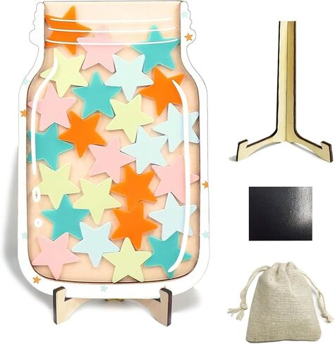 Reward Jar Stars,Magnetic Reward Jar for Classroom-Personalized Pastel Stars Jar Reward System Classroom Reward Jar for Students Boys Girls Classroom Kids in Kuwait