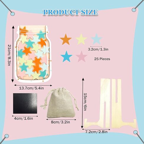 Reward Jar Stars,Magnetic Reward Jar for Classroom-Personalized Pastel Stars Jar Reward System Classroom Reward Jar for Students Boys Girls Classroom Kids in Kuwait