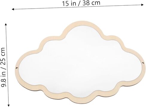 Garneck Wooden Cloud Mirror for - Decorative Children's Mirror for the Bathroom - Children's Room or as a Make-up Mirror - Ideal as Decoration and for Small in Saudi Arabia