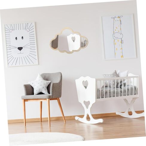 Garneck Wooden Cloud Mirror for - Decorative Children's Mirror for the Bathroom - Children's Room or as a Make-up Mirror - Ideal as Decoration and for Small in Saudi Arabia