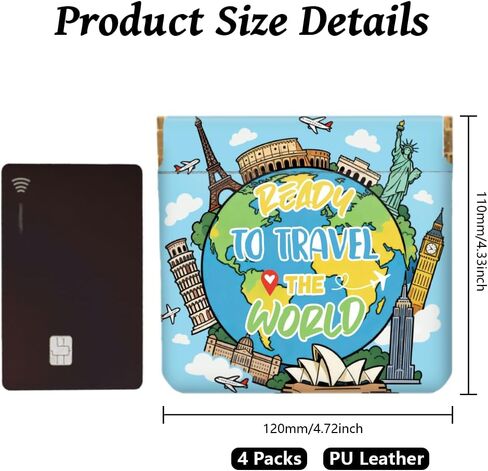 Peacoblue 4Pcs Small Leather Squeeze Coin Purse for Women-Travel and Vacation Pattern Waterproof & Durable Snap Closure Change Pouch Mini Money Wallet Bag for Adult Teen Girls Best Gift in Saudi Arabia