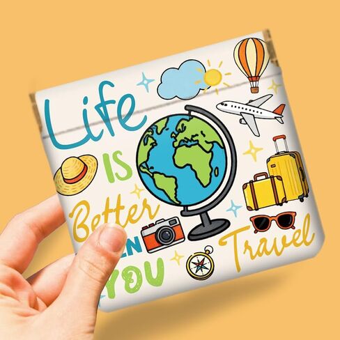 Peacoblue 4Pcs Small Leather Squeeze Coin Purse for Women-Travel and Vacation Pattern Waterproof & Durable Snap Closure Change Pouch Mini Money Wallet Bag for Adult Teen Girls Best Gift in Saudi Arabia