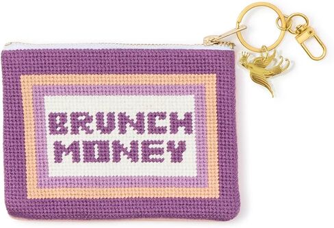 حقيبة هدايا للعملات المعدنية/بطاقات الهدايا "Brunch Money" من شركة Two's مع سحر طائر وسحاب سحب صممتها Boyar Gifts NYC - بوليستر/سبائك الزنك in Kuwait