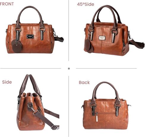 حقائب اليد والمحافظ للنساء حقيبة حمل جلدية نباتية مع مقصورات سستة الكتف حقيبة كروسبودي حقيبة تحت الإبط حقائب للنساء in Kuwait