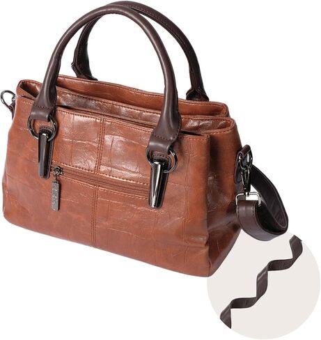 حقائب اليد والمحافظ للنساء حقيبة حمل جلدية نباتية مع مقصورات سستة الكتف حقيبة كروسبودي حقيبة تحت الإبط حقائب للنساء in Kuwait