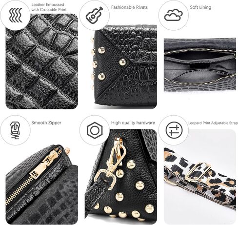 BOYATU Genuine Leather Shoulder Bags for Women: Leather Crocodile Pattern Purse - Ladies Satchel Crossbody Handbags Travel in Saudi Arabia