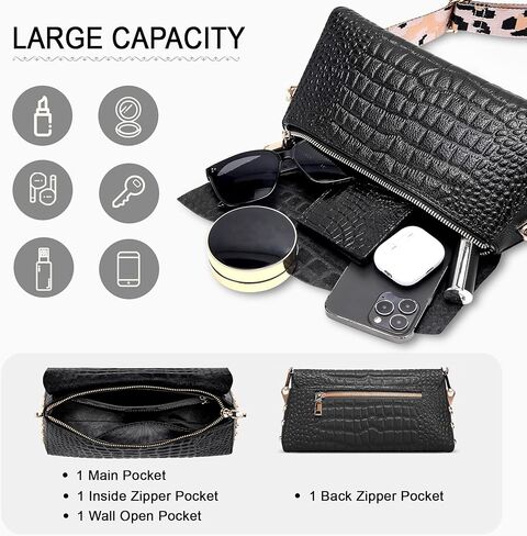 BOYATU Genuine Leather Shoulder Bags for Women: Leather Crocodile Pattern Purse - Ladies Satchel Crossbody Handbags Travel in Saudi Arabia