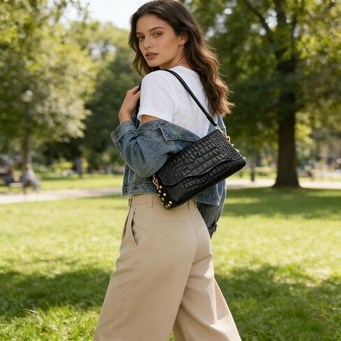BOYATU Genuine Leather Shoulder Bags for Women: Leather Crocodile Pattern Purse - Ladies Satchel Crossbody Handbags Travel in Saudi Arabia