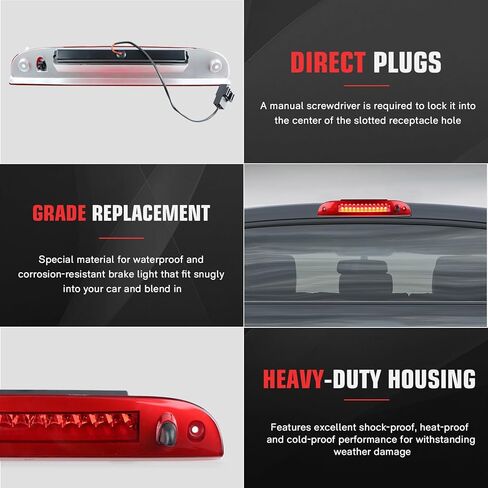 LED Third 3rd Brake Light assembly fit for Ford Escape 2008-2012，for Explorer 02-12，for Mercury Mariner 08-11,for Mountaineer 02-10, Rear Cargo light Lamp High Mount Stop Lamp (Red Lens) in Saudi Arabia