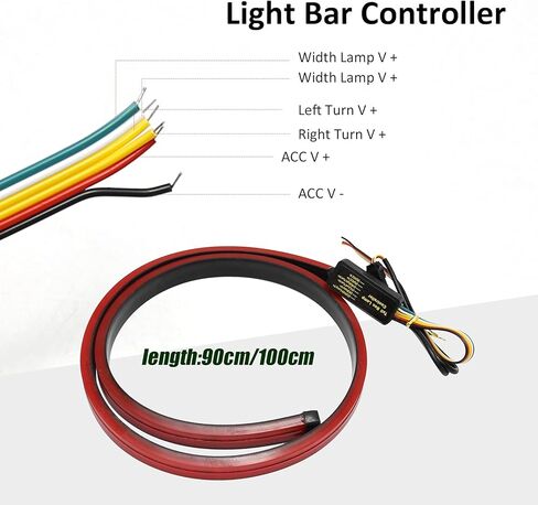 MDEOOSKY LED شريط ضوء الفرامل الفرامل الثالثة DC 12V شريط ضوء تحذير القيادة بدوره 40 بوصة، بديل لشاحنة بيك اب VAN RV SUV Bus Cargo in Saudi Arabia