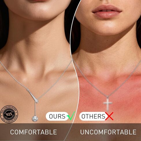 Fenthring Baseball Necklace for Women 925 Sterling Silver with Bat Softball Pendant Jewelry Baseball Gifts for Women Y-Shaped Chain in Saudi Arabia