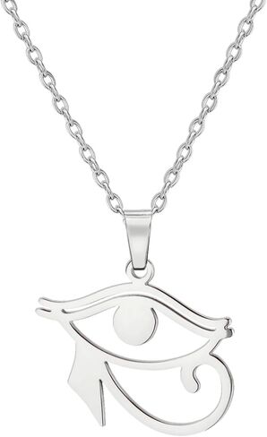 EUEAVAN Ankh Cross Y Necklace Key of Life Eye of Horus Pendant Cartouche Long Chain Protection African Coptic Amulet Ancient Egyptian Religious Jewelry Gift for Women Men in Saudi Arabia