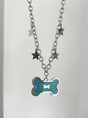 Cute Necklace Kawaii Pendant Necklace for Women Y2k Bone Grunge Emo Coquette Mcbling Hippie Jewelry Therian Grunge Jewelry (Bone) in Saudi Arabia