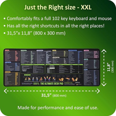 The Ultimate Desk Pad for Microsoft Excel– XXL Mousepad with Excel & Windows 11 Shortcuts | Excel Cheat Sheet Desk Pad for All Skill Levels | for Microsoft 365 for PC in Saudi Arabia