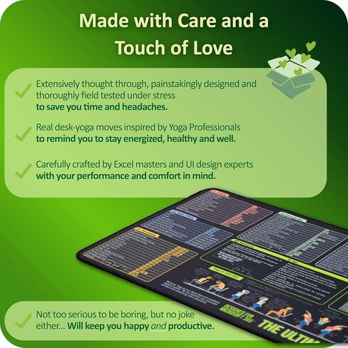 The Ultimate Desk Pad for Microsoft Excel– XXL Mousepad with Excel & Windows 11 Shortcuts | Excel Cheat Sheet Desk Pad for All Skill Levels | for Microsoft 365 for PC in Saudi Arabia
