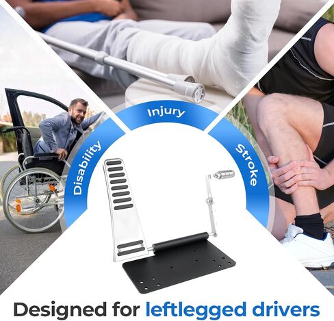 Portable Left Foot Accelerator Pedal for Disabled or Injured Drivers – Adjustable Gas Pedal with Quick Release & Footrest – All-Metal, Fits Most Vehicles in Saudi Arabia