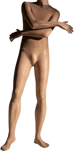 جورب كامل الجسم للرجال مصنوع من الزيت اللامع مع قفازات لامعة لبدلة Catsuit للنساء in Kuwait