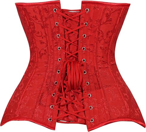 Daisy corsets Women's Daisy Corsets Womens Red Brocade Overbust Corset Top Cincher W/Busk Closure in Saudi Arabia