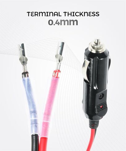 12V Plug,Car Accessories 12V Cigarette Lighter Socket,Cigarette Lighter Plug with Leads,Automotive Replacement Heavy Duty Fused Male Plugs Adapter,Compatible with All DC 12/24 Volt Vehicles in Saudi Arabia