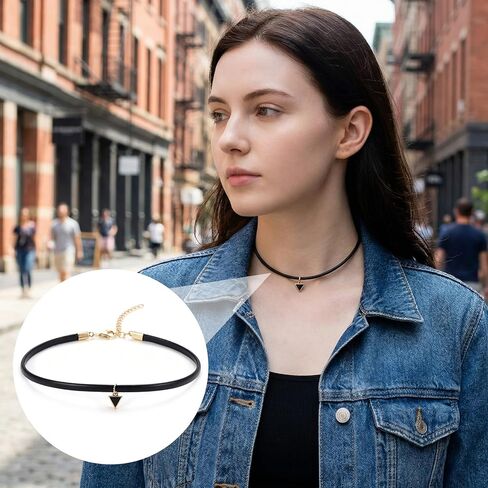 6 Pcs Black Choker Necklace, Adjustable Velvet Lace Tattoo Choker Set for Women, Gothic Classic Punk Y2K Necklace Jewelry Clothes Accessories for Decorating Styling in Saudi Arabia
