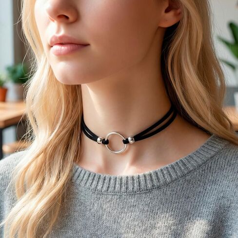 6 Pcs Black Choker Necklace, Adjustable Velvet Lace Tattoo Choker Set for Women, Gothic Classic Punk Y2K Necklace Jewelry Clothes Accessories for Decorating Styling in Saudi Arabia