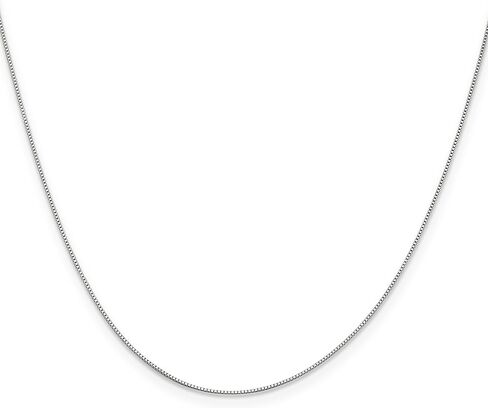 IceCarats 14K الذهب الأبيض الصلب 0.5 ملم مربع ربط سلسلة قلادة 20 بوصة in Kuwait