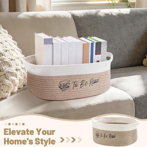 TBR ليتم قراءتها، سلة تخزين الكتب، هدية لمحبي الكتب، صندوق تخزين منسوج منسوج TBR مع مقابض، صندوق منظم لدودة الكتب، هدية لأعضاء النادي، ملحقات القراءة للمدرسين والطلاب in Kuwait