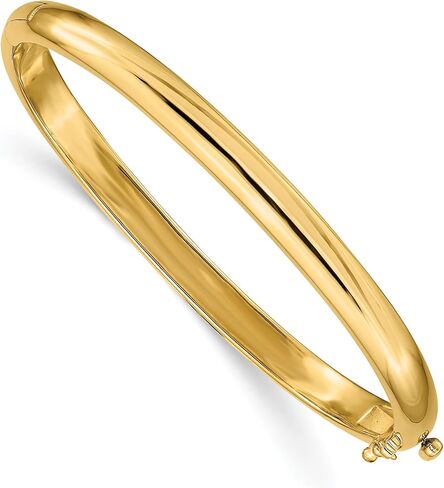 IceCarats 14K Solid Yellow Gold 5.6mm Hinged Bangle Bracelet in Saudi Arabia