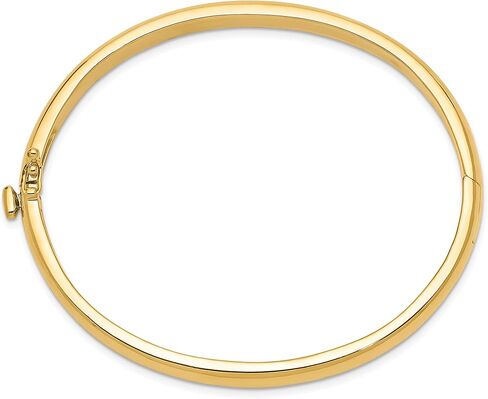 IceCarats 14K Solid Yellow Gold 5.6mm Hinged Bangle Bracelet in Saudi Arabia