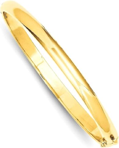 IceCarats 14K Solid Yellow Gold 5.6mm Hinged Bangle Bracelet in Saudi Arabia