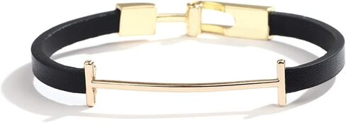 Leather Bracelets For Women Trendy, Man Gold Bangles Bracelet Initial I Cute Stackable Hand Chain Rubber Bands Elegatto Mother Jewelry Gift in Saudi Arabia