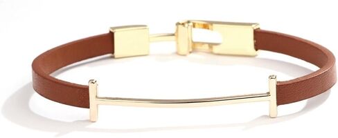 Leather Bracelets For Women Trendy, Man Gold Bangles Bracelet Initial I Cute Stackable Hand Chain Rubber Bands Elegatto Mother Jewelry Gift in Saudi Arabia