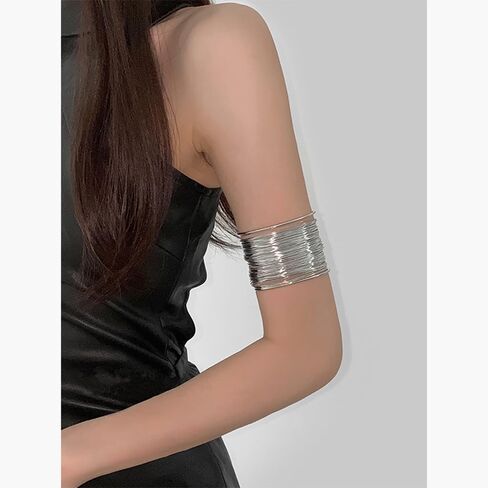 OIDIMS Wide Wire Cuff Chunky Bracelets for Women Bohemian Open Cuff Bangles Adjustable Wrist Cuff Trendy Boho Arm Bracelets for Ladies Multi-layer Cross Fashion Jewelry Gift in Saudi Arabia