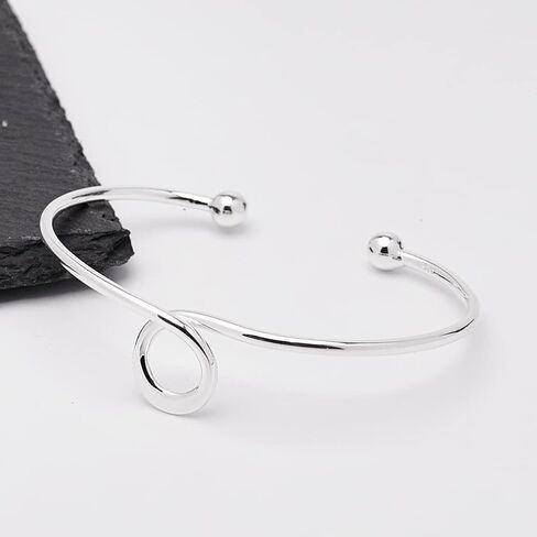 Gorgeous Women's Silver Bracelet | Plain 925 Sterling Silver Bangle Bracelet in Saudi Arabia
