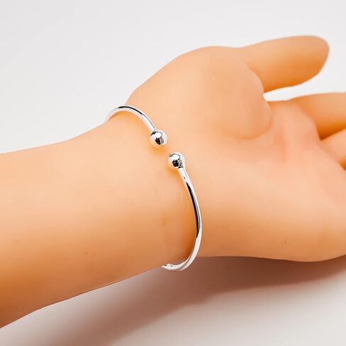 Gorgeous Women's Silver Bracelet | Plain 925 Sterling Silver Bangle Bracelet in Saudi Arabia