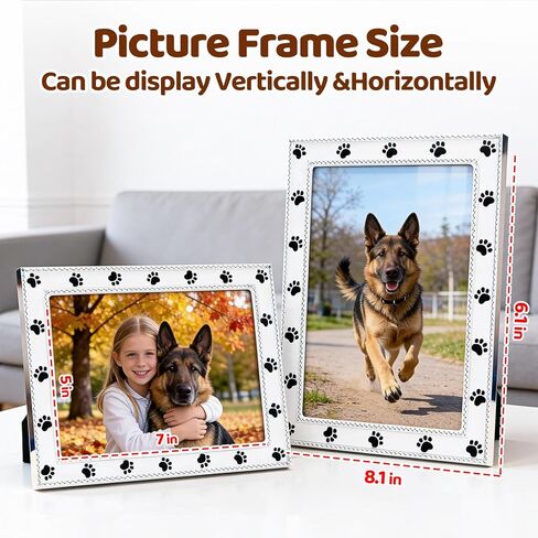 Dog Picture Frame - 5x7 Metal Cute Picture Frames,Pet Memorial Gifts for Dogs Perfect for Home Decor, Office Desk & Gifting to Pet Lovers in Saudi Arabia