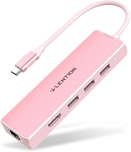 LENTION USB C Hub with 4K HDMI Output(4K@60Hz), 4 USB 3.0, Type C Charging Dongle Compatible 2023-2016 MacBook Pro, New Mac Air, Steamdeck, Type C Devices, Stable Driver Adapter (CB-C35sH, Space Gray) in Kuwait