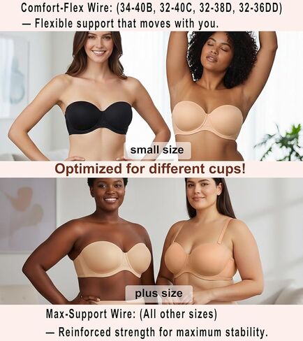 Strapless Bra Underwire No Slip Full Figure Supportive Multiwear Plus Size Bras for Women in Saudi Arabia