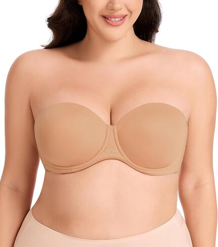Strapless Bra Underwire No Slip Full Figure Supportive Multiwear Plus Size Bras for Women in Saudi Arabia