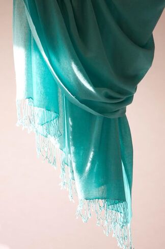 Cashmere Shawl Scarf Handmade 100% Pure Lightweight Oversized (Ceramic Aqua) in Saudi Arabia