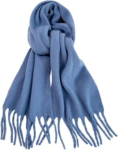 Womens Winter Scarf Oversized Chunky Scarf Large Soft Blanket Scarf Ladies Fashion Christmas Scarf Thick Warm Scarf White in Saudi Arabia