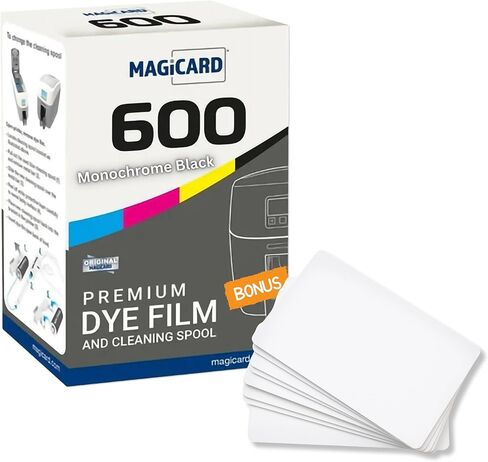 Magicard MB600KO Black Monochrome with Overlay Ribbon - 600 Prints - MB600KO/2 for Magicard 600 ID Card Printers - Genuine OEM Printer Ribbon with Specialist ID Test Cards in Saudi Arabia