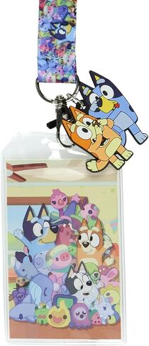 Bluey Lanyard Bingo Treasured Toys Plush Friends Breakaway ID Badge Holder with 2" Rubber Charm in Saudi Arabia