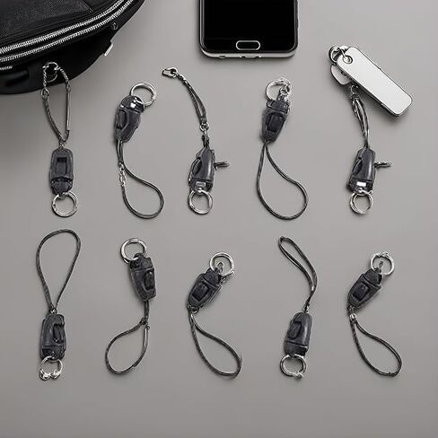 10Pcs Black Detachable Buckle Mobile Phone Accessories, Small Sling Anti-Lost Lanyard Cords, Pendant Buckle Small Sling, Used for Mobile Phone Pendants and Key Chains in Saudi Arabia