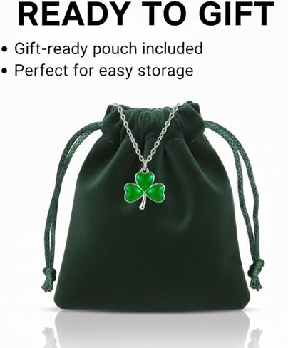 St Patricks Day Necklace,Irish Shamrock Clover Green Necklace for Women St Patricks Day Accessories Handmade Lucky Pendant Three Leaf Necklaces St. Patrick's Day Decorations Holiday Jewelry Gift in Saudi Arabia