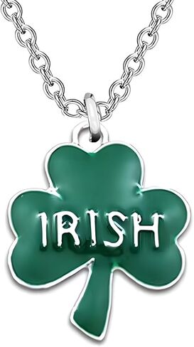St Patricks Day Necklace,Irish Shamrock Clover Green Necklace for Women St Patricks Day Accessories Handmade Lucky Pendant Three Leaf Necklaces St. Patrick's Day Decorations Holiday Jewelry Gift in Saudi Arabia