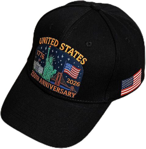July 4th Hat - Unisex American Flag Trucker Cap - Independence Day Patriotic Theme Hat - 250th Anniversary Golf Cap in Kuwait
