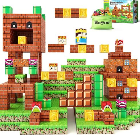 Magnetic Blocks Building Toys 108PCS - Build Mine Magnet World Set, Magnetic Toys for Boys & Girls Ages 3-5 5-7 8-10, Buildable Game Elements Gifts in Kuwait